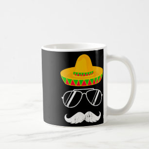 Funny Mexican Sombrero Moustache Face For Cinco De Coffee Mug