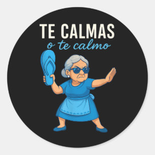 Funny Mexican Spanish Grandma Classic Round Sticker