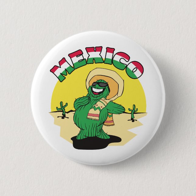 Funny Mexico 2 Inch Round Button (Front)
