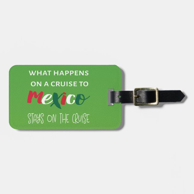 Funny Mexico Travel Vacation Luggage Tag (Front Horizontal)