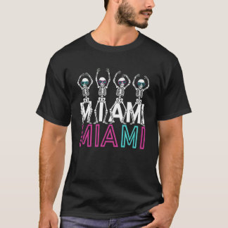 Funny Miami Florida Halloween Skeleton Classic Gra T-Shirt