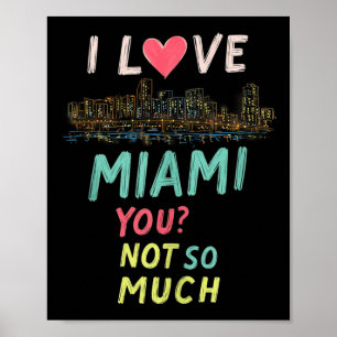 Funny Miami Florida Night Skyline Vintage Tank Top Poster