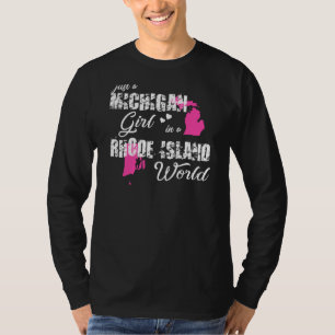 Funny Michigan Shirts Just A Michigan Girl In A Rh
