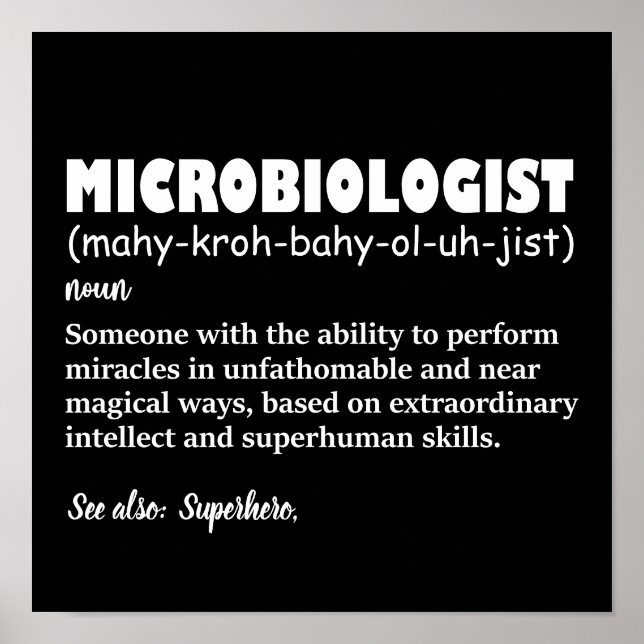 Funny Microbiologist Definition Poster (Front)