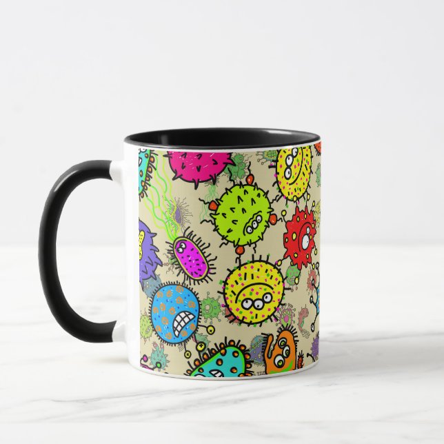 Funny Microscopic Laboratory Organisms Mug (Left)