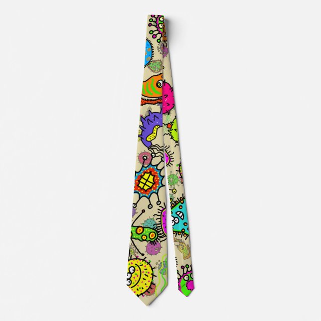Funny Microscopic Laboratory Organisms Tie (Front)