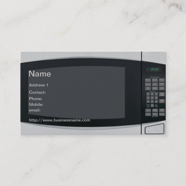 Funny microwave oven Business Card (Front)