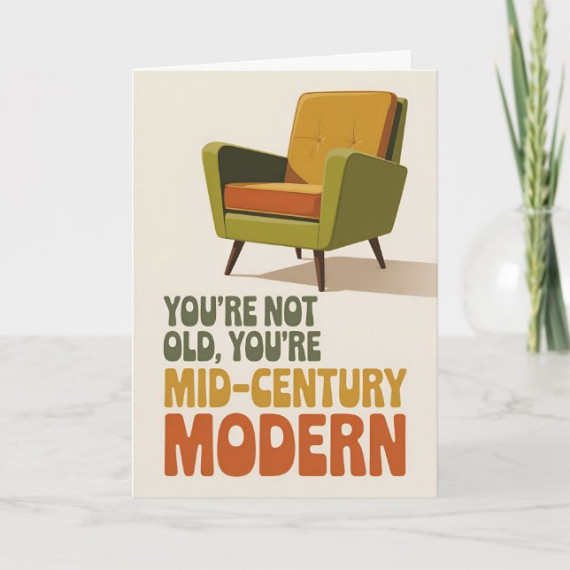 Funny Mid-Century Modern Birthday Card (Front)