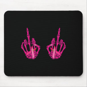 Funny Middle Finger Curse Word Breast Cancer Breas Mouse Pad