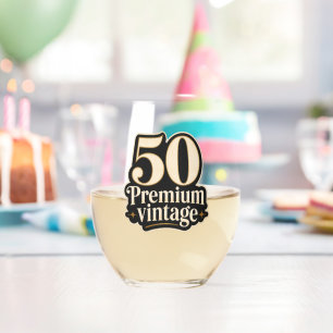 Funny Milestone Birthday Wine Glass   Vintage Age 