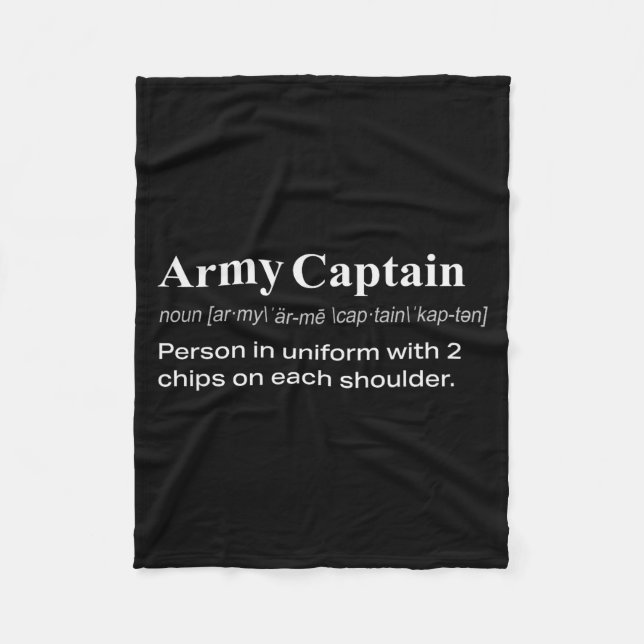 Funny Military Army Captain Definition Gift  Fleece Blanket (Front)