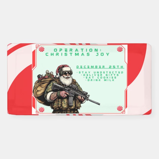 Funny Military/Christmas Santa Banner (Horizontal)
