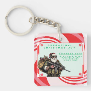 Funny Military/Christmas Santa Keychain