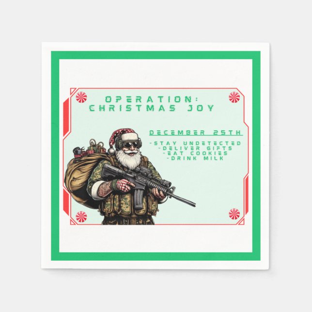 Funny Military/Christmas Santa Napkin (Front)