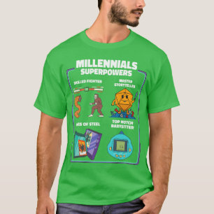 Funny Millennial Nerdy Old Skool Hobbies Cartoon b T-Shirt