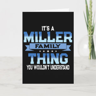 Funny Miller Family Reunion Tee Matching Vacation  Card