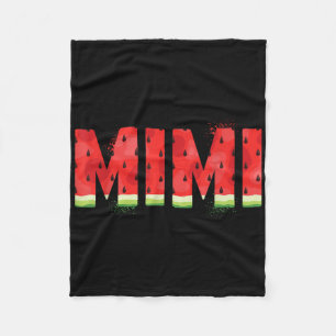 Funny Mimi Watermelon Summer Fruit Family Matching Fleece Blanket