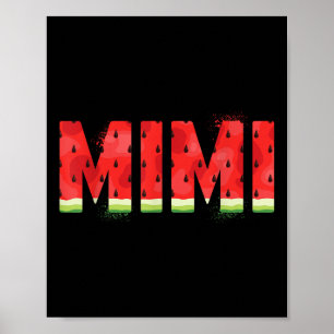 Funny Mimi Watermelon Summer Fruit Family Matching Poster
