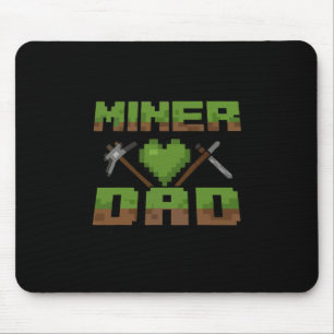 Funny Miner Dad Birthday Boy Party Video Gamer Pix Mouse Pad