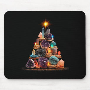 Funny Minerals Christmas Tree Graphic Crystals Mouse Pad