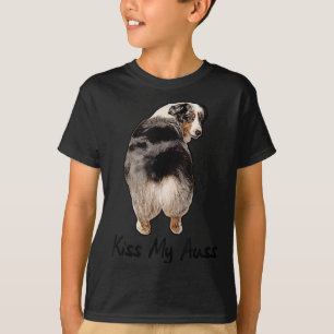 Funny Miniature Australian Shepherd Kiss My Auss M T-Shirt