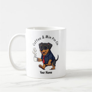 Funny Miniature Pinscher Dog Business Suit Coffee  Mug