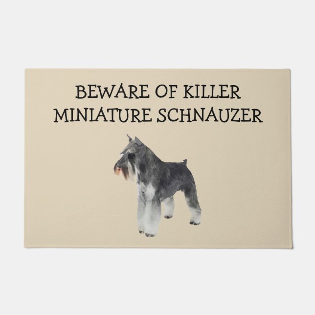 Funny Miniature Schnauzer Dog Breed Welcome Doormat (Front)