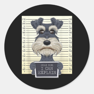 Funny Miniature Schnauzer Mom I Miniature Schnauze Classic Round Sticker