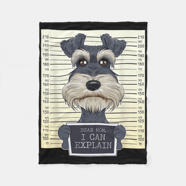Funny Miniature Schnauzer Mom I Miniature Schnauze Fleece Blanket (Front)