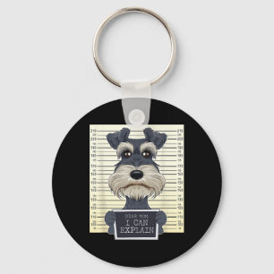 Funny Miniature Schnauzer Mom I Miniature Schnauze Keychain