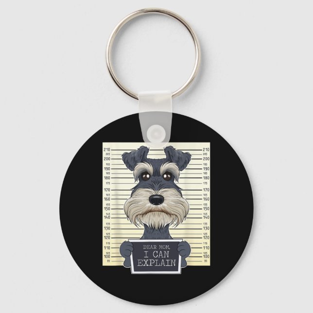 Funny Miniature Schnauzer Mom I Miniature Schnauze Keychain (Front)