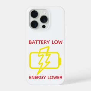 Funny Minimal Low Battery Warning Phone Case 