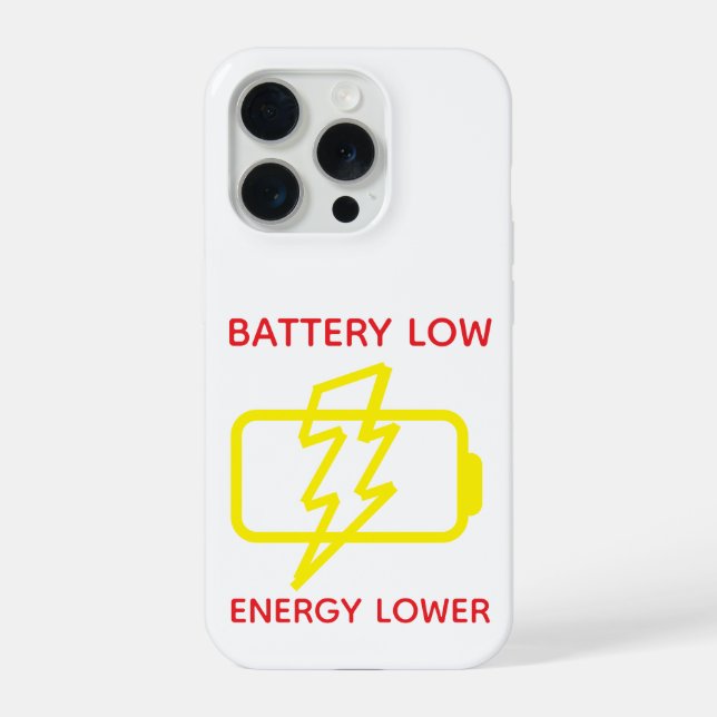 Funny Minimal Low Battery Warning Phone Case  (Back)