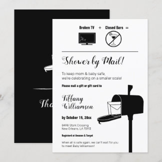 Funny Minimalist Baby Shower By Mail Invitation