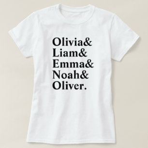 Funny Minimalist Custom Text Name List Shirt 