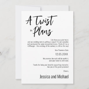 💍 Funny Minimalist Elegant Change of plans Save The Date