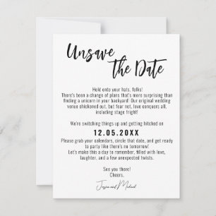 💍 Funny Minimalist Elegant Unsave the Date Save The Date