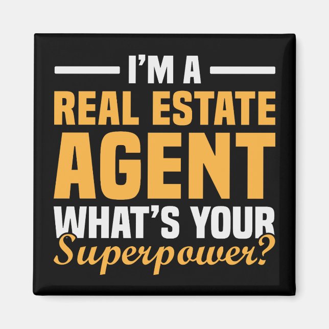 Funny Minimalist Real Estate Agent Superpower Magnet (Front)