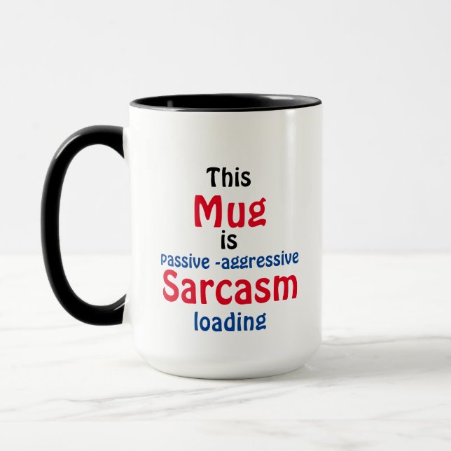  Funny Minimalist Text Sarcasm Attitude Mug (Left)