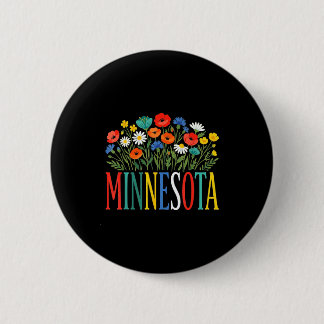 Funny minnesota floral vacation group matching 2 inch round button