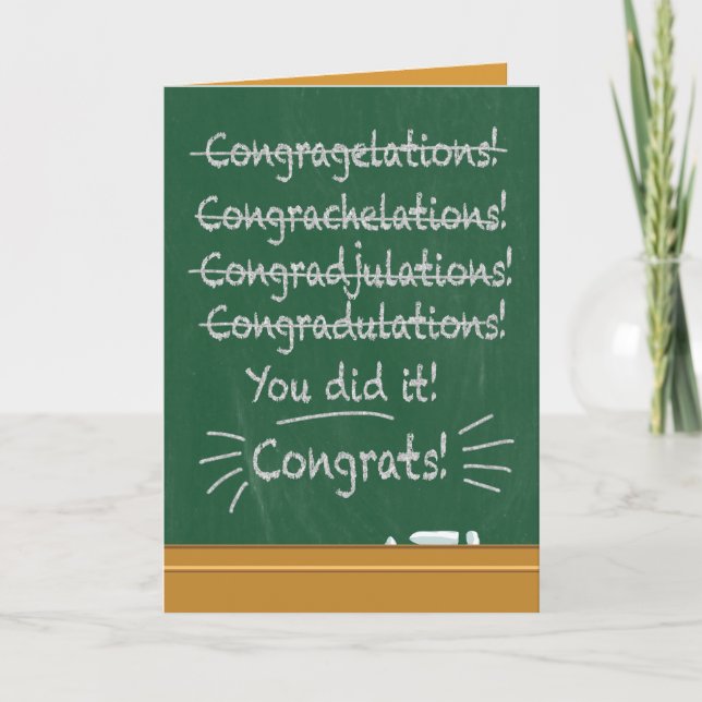 Funny Mispelled Congratulations to the Graduate Card (Front)