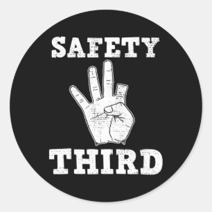 Funny Missing Finger Safety Third Fireworks July 4 Classic Round Sticker