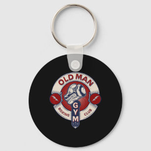 Funny Mma Old Man Boxing Club Combat Sports Appare Keychain