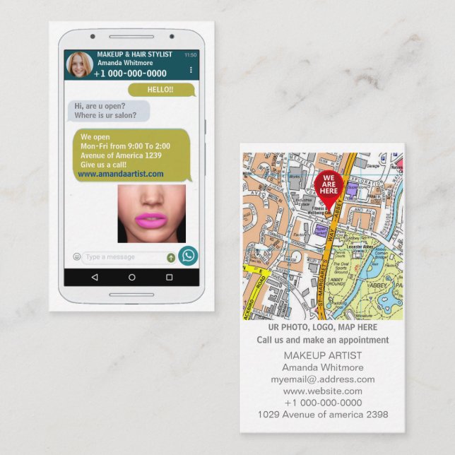 funny mobile photo map business car  business card (Front/Back)