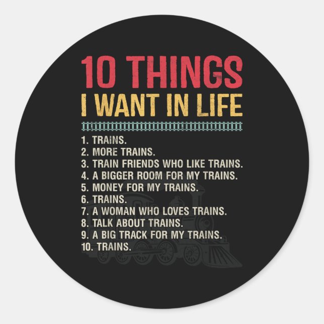 Funny Model Railroad Conductor Train Lover Locomot Classic Round Sticker (Front)