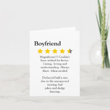 Funny modern 4.5 star boyfriend review typography