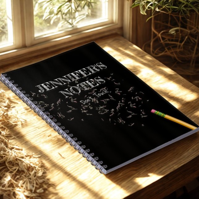 Funny Modern Black and White Personalized Name Notebook (Creator Uploaded)