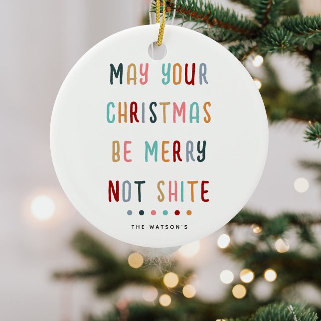 Funny Modern Colourful Personalized Christmas Gift Ceramic Ornament (Creator Uploaded)