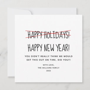 Funny Modern Happy New Year Holiday Card