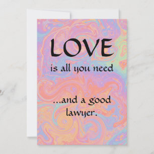 Funny Modern Love And A Good Lawyer Thank You Card